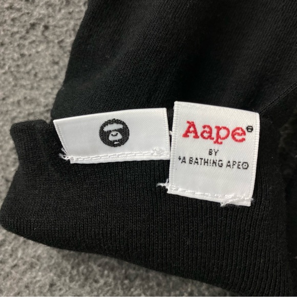 AAPE BY A BATHING APE Black Printed Men’s Long Sleeve T-Shirt Size Small - Picture 5 of 14